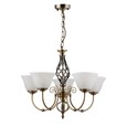 Kingswood 5 Light Antique Brass with Alabaster Glass