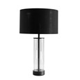 Arezo Black Glass Cylinder Table Lamp CW Gold Lined Black Shade