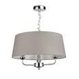 Korus Ceiling Chain 3 Light Satin Silver Finish Matching Modern Grey Shade