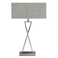 Large X Style Modern Rectangle Statement Table Lamp with Blue Shade - Silver