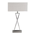 Large X Style Modern Rectangle Statement Table Lamp with Grey Shade - Silver