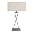 Large X Style Modern Rectangle Statement Table Lamp with Natural Shade - Silver