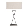 X Statement Table Lamp Silver CW Beige Shade