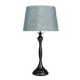 Messini Large Black Elegant Candlestick Table Lamp with Blue Gold Shade