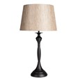 Messini Large Black Elegant Candlestick Table Lamp with Charcoal Gold Shade