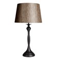Messini Black Table Lamp with Dark Charcoal Shade