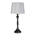 Messini Large Black Elegant Candlestick Table Lamp with Grey Silver Lined Shade