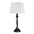 Messini Large Black Elegant Candlestick Table Lamp with Ivory Pleated Shade