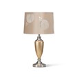 Malham Large Table Lamp with Lacy Bloom Stencil Shade - Champagne Gold & Silver