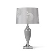 Malham Large Table Lamp with Lacy Bloom Stencil Shade - Modern Grey & Silver