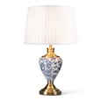 Hepburn Large Ceramic Table Lamp with Matching Shade - Modern White, Blue, Brass