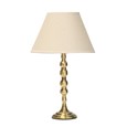 Bergen Slimline Antique Brass Candlestick Table Lamp with Coolie CR4 Linen Shade