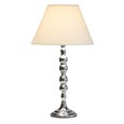 Bergen Slimline Silver Chrome Candlestick Table Lamp with Coolie CR4 Linen Shade