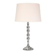 Bergen Slimline Silver Chrome Candlestick Table Lamp with Ivory Linen Shade