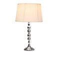 Bergen Slimline Silver Chrome Candlestick Table Lamp with Ivory Pleated Shade