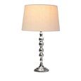 Bergen Slimline Silver Chrome Candlestick Table Lamp with Natural Linen Shade