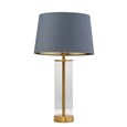Arezo Gold Table Lamp with Blue Gold Lined Shade