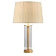 Arezo Modern Gold Glass Cylinder Table Lamp with Cream Pleat Shade