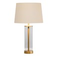 Arezo Modern Gold Glass Cylinder Table Lamp with Ivory Gold Lined Shade