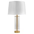Arezo Modern Gold Glass Cylinder Table Lamp with Ivory Pleat Shade