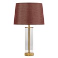 Arezo Gold Table Lamp with Red Gold Linen Shade