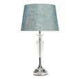Kwartz Modern Faceted Glass Crystal Chrome Table Lamp with Blue Gold Shade