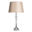 Kwartz Modern Faceted Glass Crystal Chrome Table Lamp with Charcoal Gold Shade