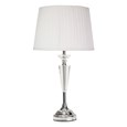 Kwartz Modern Faceted Glass Crystal Chrome Table Lamp with Ivory Pleat Shade