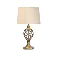 Hepburn Large Barley Twist Antique Brass Table Lamp with Cream Pleated Shade