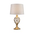 Hepburn Large Barley Twist Antique Brass Table Lamp with Grey Linen Shade