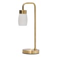 Arch Antique Brass Vintage Industrial Table Lamp with Marino Glass Shade