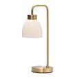 Arch Antique Brass Vintage Industrial Table Lamp with St Tropez Glass Shade