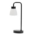 Arch Black Vintage Industrial Table Lamp with Jasmin Opal Glass Shade