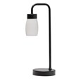Arch Black Vintage Industrial Table Lamp with Marino Glass Shade