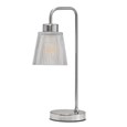 Silver Arch Table Lamp with Mandalay Ribbed Clear Glass Shade