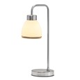 Arch Satin Silver Vintage Industrial Table Lamp with St Tropez Glass Shade