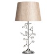 Crystal Glass Leaf Design Modern Chrome Table Lamp with Charcoal Gold Shade