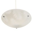Areca Leaf Glass Ceiling Uplighter Pendant Shade - White & Clear - Easy Fit - Mo