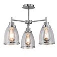 Corsica Silver 3 Light Ceiling Light with Rossi Glass Shades