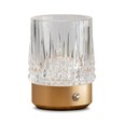 Glass Tumbler Style Rechargeable USB Gold Table Lamp - 3 Brightness Settings