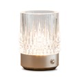 Glass Tumbler Style Rechargeable USB Silver Table Lamp - 3 Brightness Settings