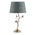 Leaf Antique Brass Table with Blue Gold Shade
