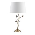 Lead Antique Brass Table Lamp with Ivory Linen Shade