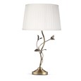Leaf Antique Brass Table Lamp with Ivory Pleat Shade