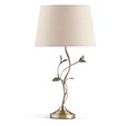 Lead Antique Brass Table Lamp with Natural Linen Shade
