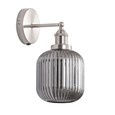 Echo Silver Wall Light Smoked Robbed Glass