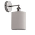 Echo Modern Pewter Wall Light with Grey Linen Shade