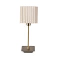 Darwen Square Stick Antique Brass Table Lamp with Natural Pleat Shade