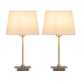 (Pair) Darwen Stick Antique Brass with Cream Shade