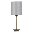Darwen Square Stick Antique Brass Table Lamp with Grey Linen Shade